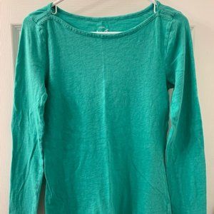 J. Crew artist long sleeved turquoise boatneck tee